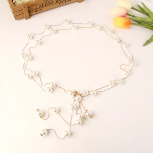 Elegante Cintura a Catena in Vita con Künstliche Perle da Donna Catena in Metallo per Abito Matrimonio Festa Cintura di Gioielli Oro Argento