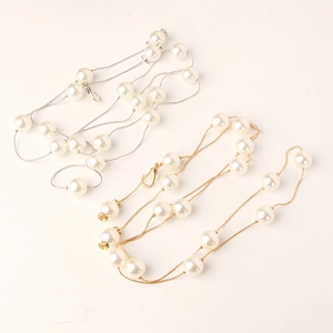 Elegante catena in vita con perle oro e argento per abiti e maglioni chic