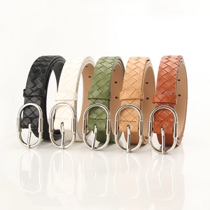 Ceinture pour Femme en Similicuir Tressé Mode Sangle de Taille Casual Vintage pour Robe Jeans Avec Boucle en Alliage