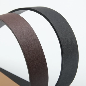 Vintage leather belts set in black and dark brown with lychee pattern texture