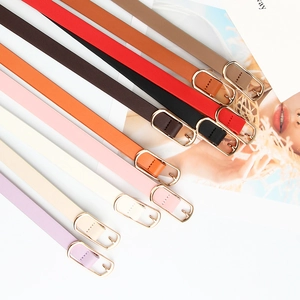 Ceintures fines en cuir pour femme en neuf couleurs avec boucles dorées pour robes et jeans