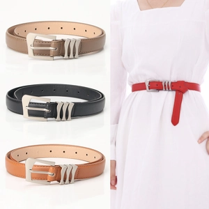 Ceinture pour Femme en Similicuir Mode Simple Polyvalente Boucle à Ardillon en Alliage Ceinture Décorative Jeans