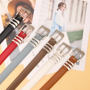 Ceintures minimalistes pour femmes avec boucles à ardillon en couleurs assorties pour jeans
