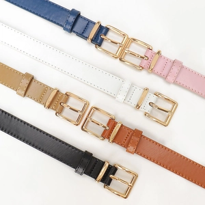 Ceintures femme en cuir avec boucles carrées en alliage en six couleurs variées