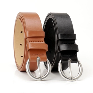 Women's Fashion Chic Faux Leather Belt With Alloy Needle Buckle For Jeans Commuter Casual Minimalist Solid Color Belt