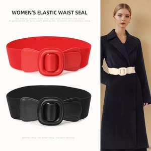 Large ceinture élastique élégante pour femme avec boucle assortie pour tenues stylées