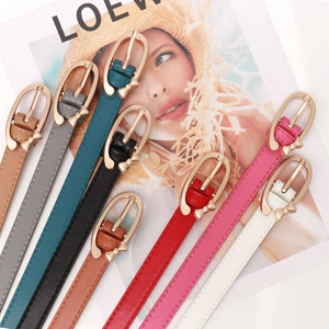 Lot de huit ceintures en cuir PU pour femmes avec boucles dorées à nœud papillon