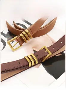 Détail des boucles dorées vintage et texture en daim sur des ceintures fines pour jeans