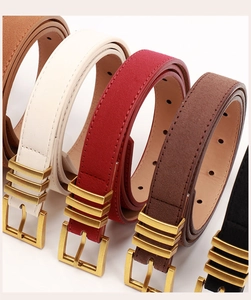 Détails de ceintures en daim vintage avec boucles dorées mates en plusieurs coloris