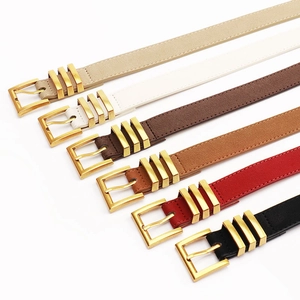 Ceintures en daim vintage pour femmes avec boucle dorée en six couleurs tendance