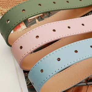 Set di cinture da donna in pelle verde rosa e blu con fibbie in metallo di alta qualità