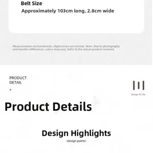 Size guide of the double grommet leather belt with dimensions 103cm length and 2.8cm width