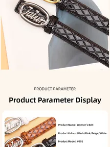 Close-up of stylish women belt with diamond pattern texture and silver buckle