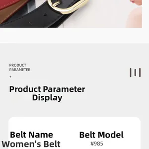 Detail view of model 985 black leather belt for women with gold oval buckle and red handbag