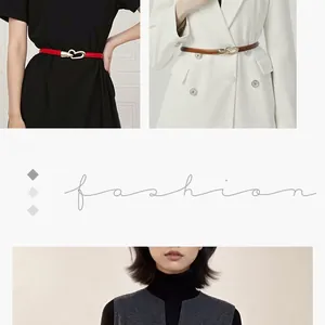 Ceinture fine pour femme avec boucle en cœur dorée sur une robe et un blazer