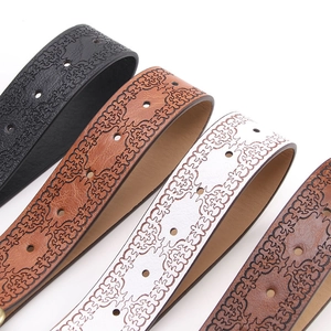 Vintage floral embossed leather belts in four colors with antique bronze buckles