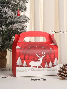 Boîte cadeau rouge de Noël avec silhouette de renne pour bonbons et fêtes festives