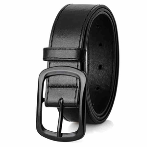 Cintura in Pelle PU Vintage da Uomo Casual Minimalista con Fibbia ad Ardiglione in Lega Cinturino alla Moda per Uso Quotidiano