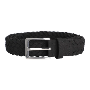 Vintage Hand Woven PU Leather Belt For Men Women Fashion Braided Waist Strap With Silver Alloy Pin Buckle Retro Accessories