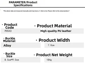 Detailed size specifications for bohemian heart studded wide PU leather belt