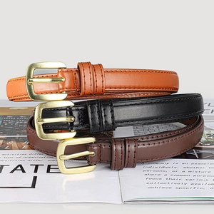 Damen Mode Dünn PU Leder Taillengürtel Einfach Einfarbig Dornschließe Skinny Gürtel Für Jeans Kleider Täglich Accessoires