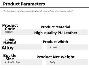 Detailed size chart for retro bull head belt with 3.8cm width and 7x9cm alloy buckle