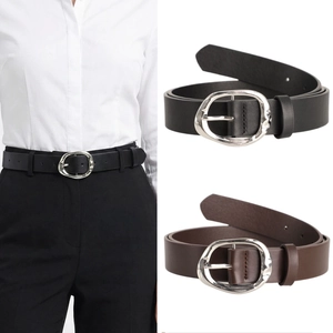 Ceinture en Cuir PU pour Femmes Avec Boucle à Ardillon en Alliage Irrégulière Ceinture Couleur Unie pour Jeans Robe