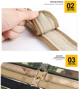 Détail de la ceinture tactique militaire en nylon robuste avec fermeture velcro sécurisée