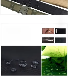 Détails de ceinture tactique hydrofuge en tissu Oxford montrant la résistance à l'usure