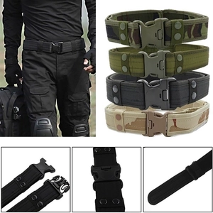 Ceinture Tactique en Toile Robuste Pour Hommes Boucle en Plastique à Libération Rapide Militaire Réglable