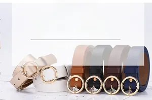 Détails de ceintures en cuir PU pour femmes avec boucles dorées en six coloris variés