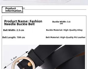 Détail de la ceinture en cuir PU de 2,5 cm et boucle ronde en alliage doré de 3,6 cm
