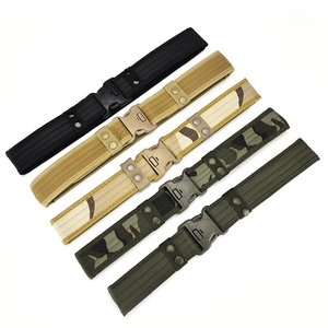 Ceintures tactiques en cinq motifs camouflage et couleurs unies avec boucle à dégagement rapide