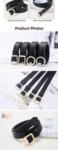 Detailed comparison of black PU leather belts with classic gold and silver buckles