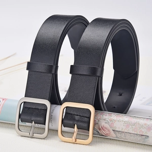 Vintage Slim Faux Leather Belt For Men Women Universal Retro Solid Color Alloy Pin Buckle Waist Belt For Jeans Trouser