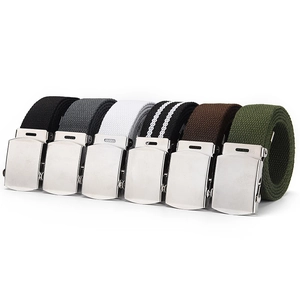 Tactical Canvas-Gürtel Set in Schwarz, Grau, Weiß und Olivgrün mit Metallschnallen