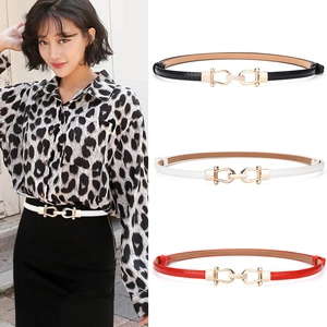 Cintura Sottile da Donna alla Moda in Pelle PU Elegante con Fibbia in Metallo Dorato per Abiti Completi Corsetto Decorativo Versatile Regolabile