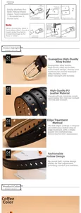 Détail d'une ceinture marron café en similicuir avec motif ajouré et boucle en alliage