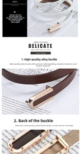 Détail de la boucle en alliage doré sur une ceinture fine blanche avec placage