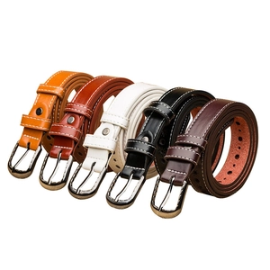 Women's slim vintage cutout belts with silver buckles in five assorted colors