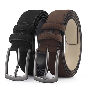 Cinture da uomo in pelle scamosciata con fibbie classiche in nero e marrone