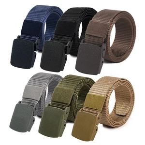 Ceinture Tactique en Nylon pour Hommes Avec Boucle en Plastique Ceinture de Taille Tissée Décontractée Réglable Style Militaire Couleur Unie