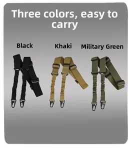 Tactical dual-point nylon strap in black, khaki, and army green with metal buckles