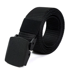 Ceinture tactique en nylon noir avec boucle en plastique mat pour l'extérieur
