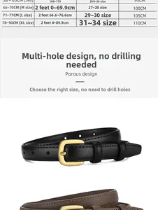 Détail de ceintures en cuir à boucle ardillon avec design multi-trous pour l'ajustement