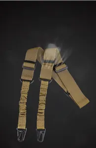 Tactical two-point sling with high-density nylon webbing and bungee buffer system