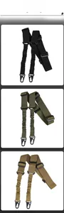 Tactical two-point slings in black, army green and coyote brown with metal hooks