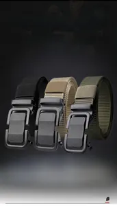 Cinture tattiche in nylon nero, kaki e verde militare con fibbie in metallo resistenti