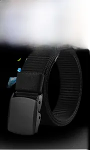 Detail showing the breathable black nylon mesh texture of this lightweight outdoor tactical belt