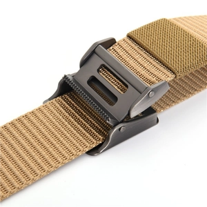 Cintura tattica in nylon con robusta fibbia in lega per attività all'aperto color khaki